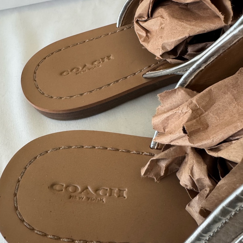 Coach Women's Silver Sandals - Picture 2 of 4
